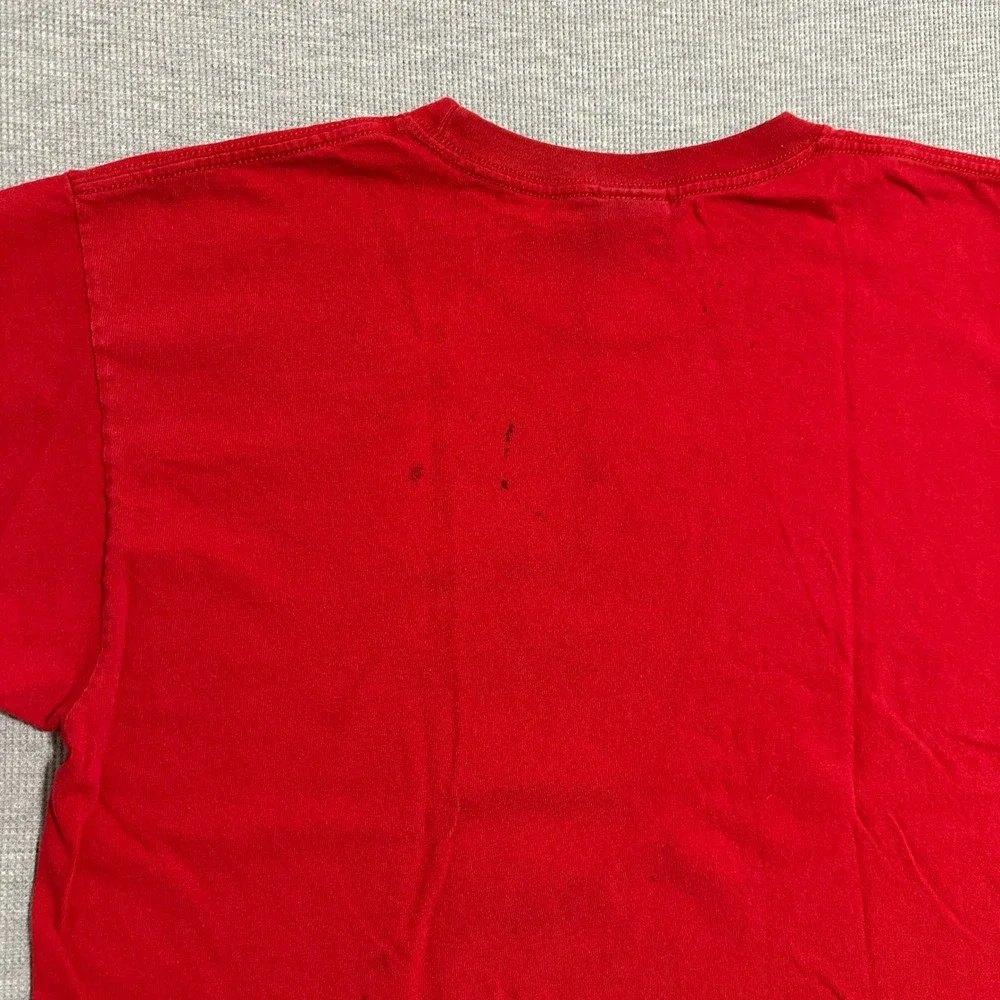 Y2K Peanuts Snoopy Joe BBQ Grilling Chef Graphic Tee Red Heavyweight Mens‎ Large
